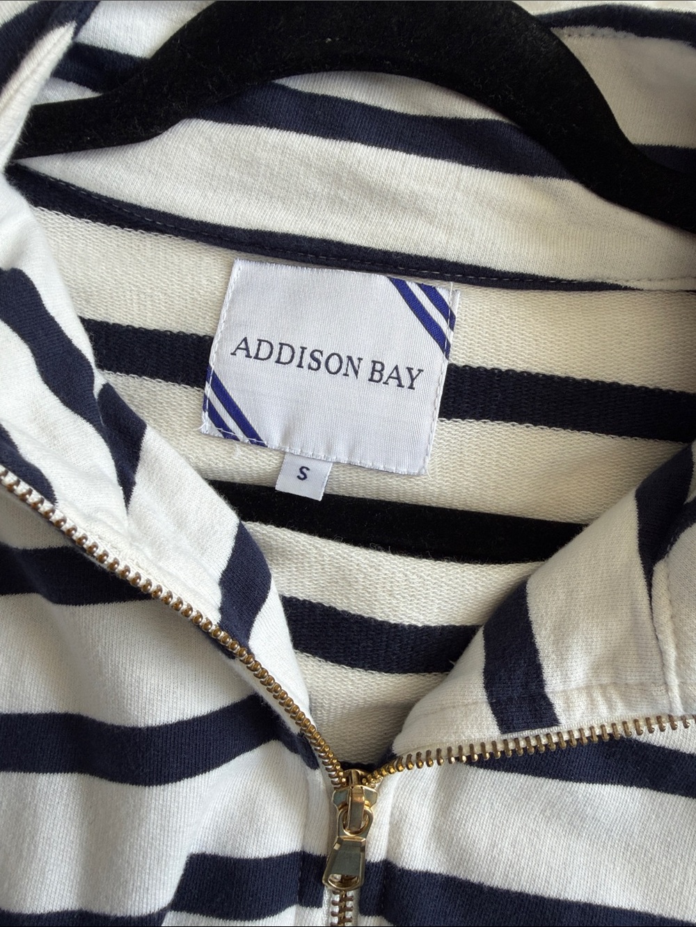 Addison Bay Navy and White Striped Half-Zip Dress - Picture 3 of 5